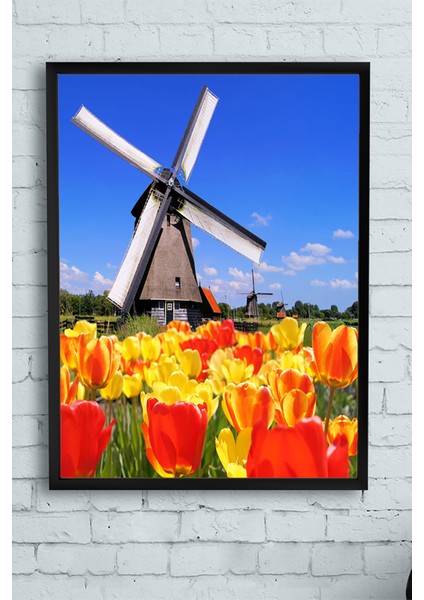 Hollanda Manzara Çerçeveli Tablo 21 x 30 cm
