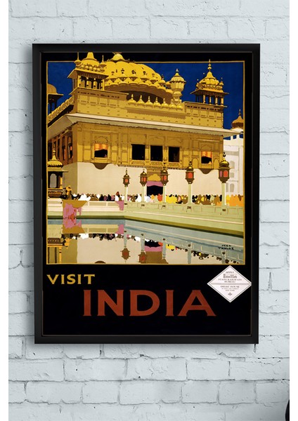 Hindistan Vintage Manzara Çerçeveli Tablo 21 x 30 cm