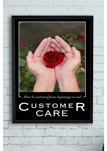 Customer Care Motivasyon Çerçeveli Tablo 21 x 30 cm