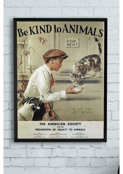 Animals Vintage Çerçeveli Tablo 21 x 30 cm