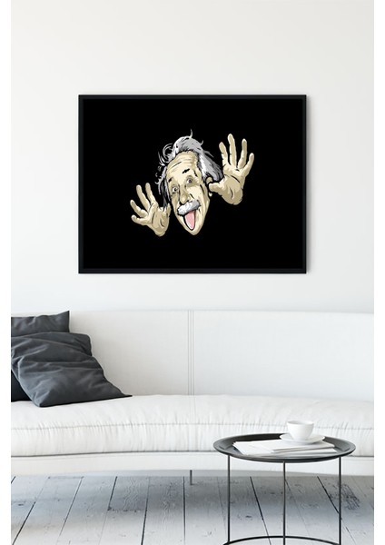 Einstein Eğlenceli Mizahi Çerçeveli Tablo 30 x 40 cm