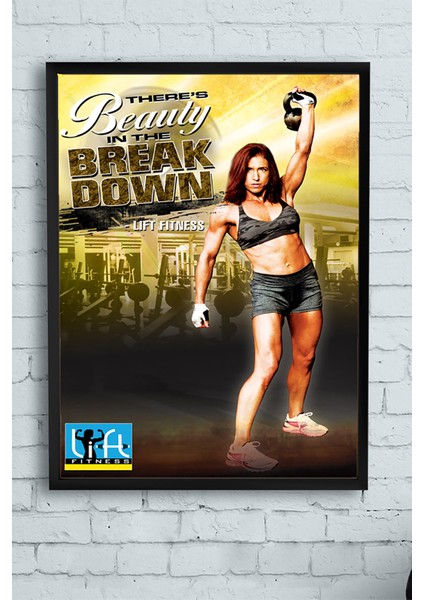 Beauty Fitness Vücut Geliştirme Body Building Fitness Çerçeveli Tablo 40 x 50 cm