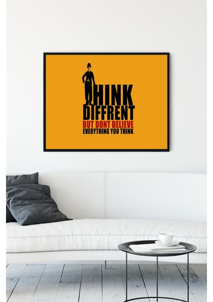 Charlie Chaplin Film Afişi Çerçeveli Tablo 3 21 x 30 cm