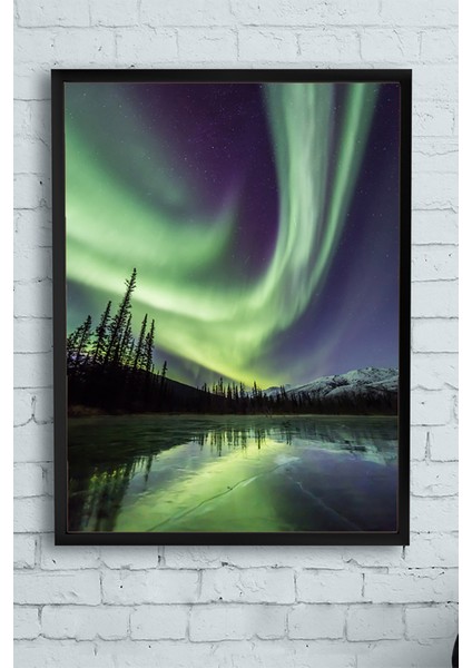 Alaska Aurora Manzara Çerçeveli Tablo 21 x 30 cm