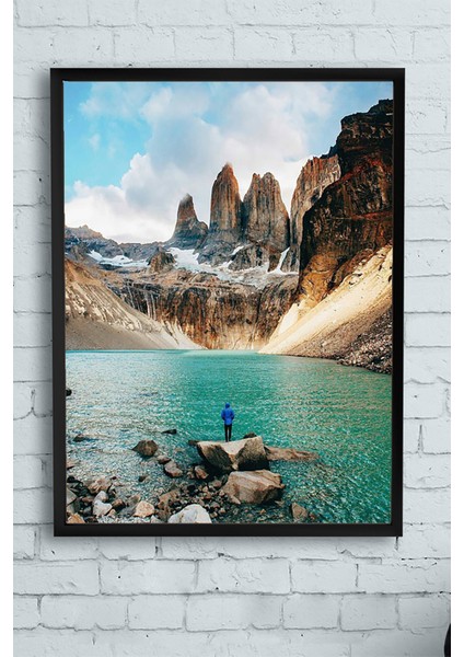 Dağ Doğa Manzara Çerçeveli Tablo 21 x 30 cm