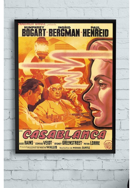 Casablanca-Kazablanka Film Afişi Çerçeveli Tablo 6 40 x 50 cm