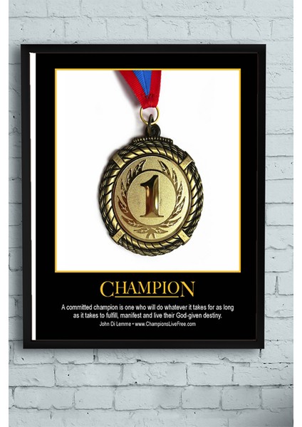 Champion Motivasyon Çerçeveli Tablo 21 x 30 cm