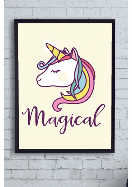 Unicorn Çocuk Odası Çerçeveli Tablo 2 50 x 70 cm