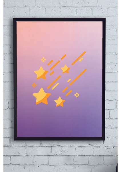 Uzay Temalı Çocuk Odası Çerçeveli Tablo 7 21 x 30 cm