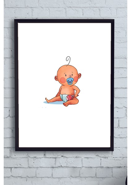 Küçük Bebek Çocuk Odası Çerçeveli Tablo 2 21 x 30 cm