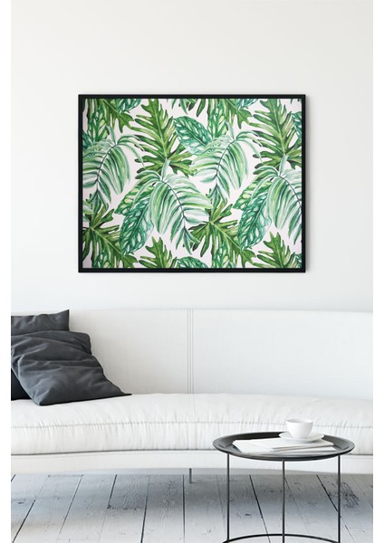 Dekoratif Yaprak Sanatsal Çerçeveli Tablo 21 x 30 cm