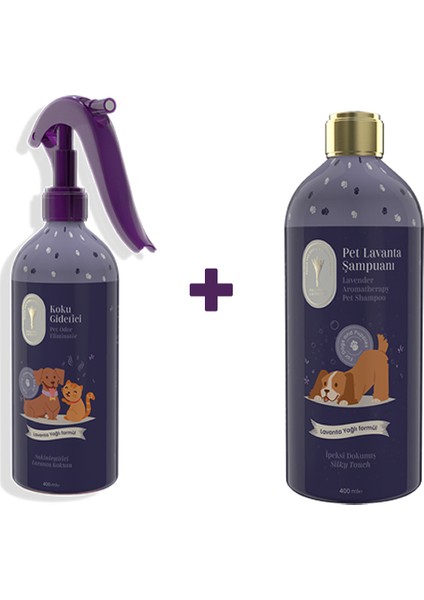 Gallipoli Lavender Pet Şampuanı 400 ml +  Pet Koku Giderici 400 ml