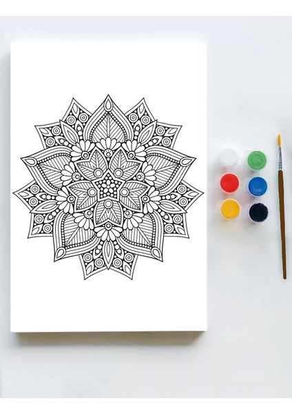 Mandala Tuval Kanvas Tablo Boyama Hobi Seti 70 x 100 cm Büyük+ Boy