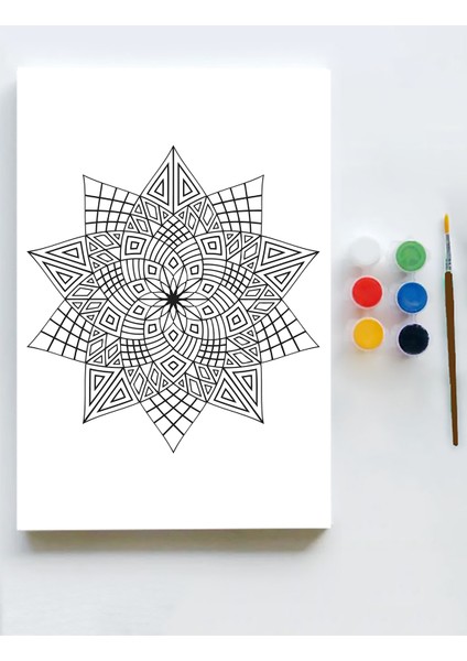 Mandala Tuval Kanvas Tablo Boyama Hobi Seti 35 x 50 cm