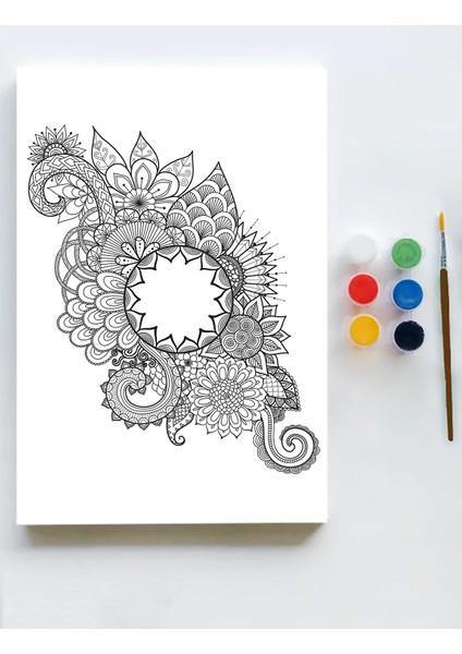 Mandala Tuval Kanvas Tablo Boyama Hobi Seti 130 x 40 cm
