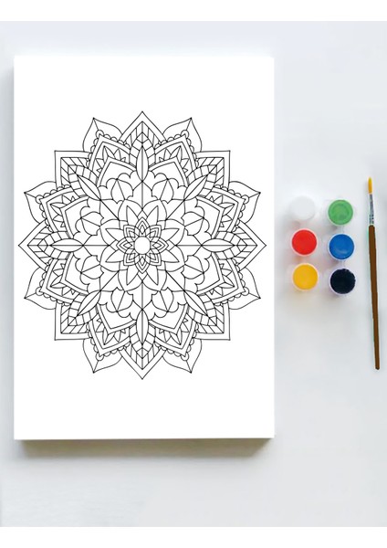 Mandala Tuval Kanvas Tablo Boyama Hobi Seti 70 x 100 cm Büyük+ Boy