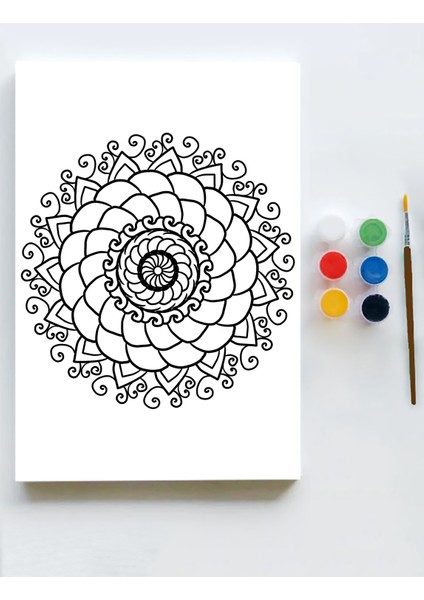 Mandala Tuval Kanvas Tablo Boyama Hobi Seti 11 70 x 100 cm Büyük+ Boy
