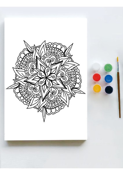 Mandala Tuval Kanvas Tablo Boyama Hobi Seti 10 30 x 40 cm