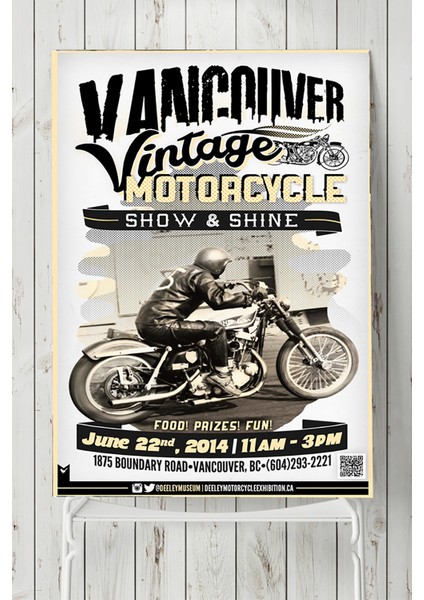 Vintage Motorbike Motorsiklet Posteri 40 x 60 cm
