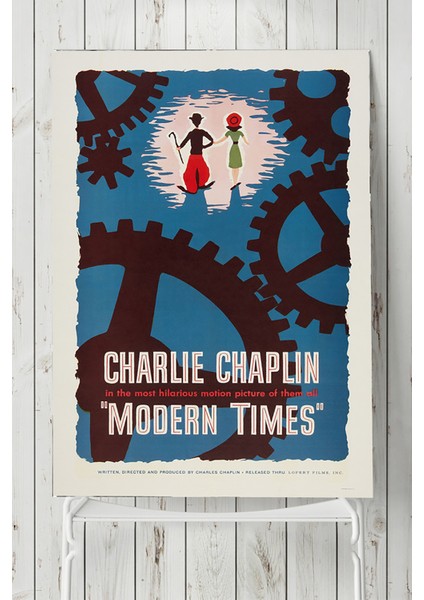 Modern Times-Asri Zamanlar Charlie Chaplin Film Afişi Poster 40 x 60 cm