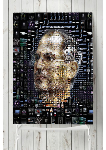 Steve Jobs Apple Mozaik Girişimcilik Posteri  90 x 130 cm