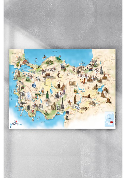 Türkiye Haritası Eğitim Posteri 40 x 60 cm