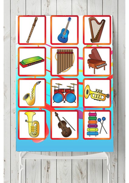 Müzik Aletleri Eğitim Posteri 40 x 60 cm