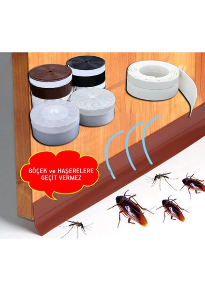 Kapı Pencere Yalıtım Şeridi Yapışkanlı Rüzgar Böcek Engelleyici 5 Metre Şefaf