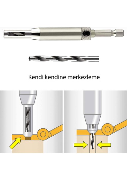 0086 Kendinden Merkezlemeli Bits Saplı Matkap Ucu Seti 7'li