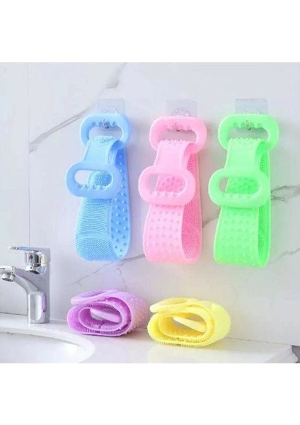 Banyo Sırt Kesesi Çift Taraflı Slıkon Duş Lifi Sırt Fırçası 70 cm
