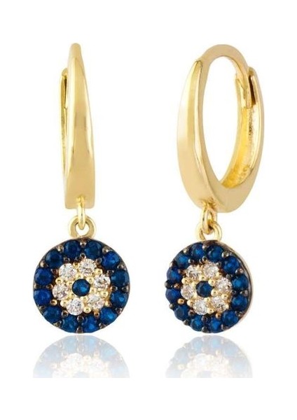 Nazarboncuk Sallantılı Altın Küpe