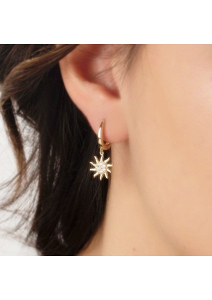 Sallantılı Altın Güneş Küpe 14K Gold fiyatları