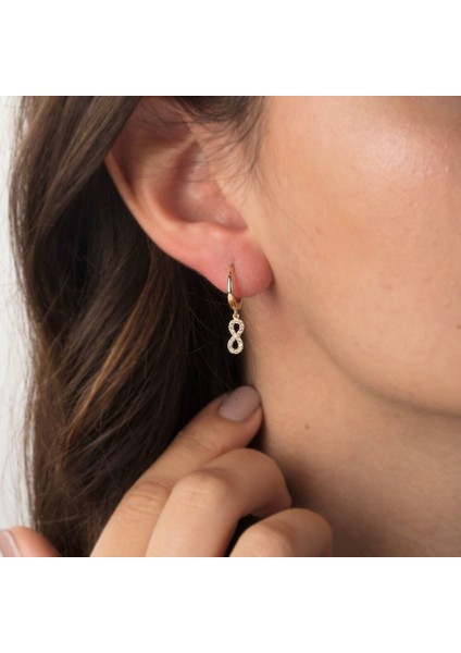 Sonsuz Altın Sallantılı Küpe 14K Gold Taşlı fiyatları