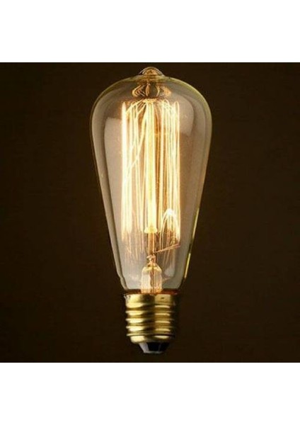 Edison Flemanlı ST64 Modeli 40W Dekoratif Rustik Ampul 6'lı