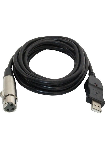 USB 2.0 To Xlr Dişi Mikrofon Kablosu USB Xlr Mikrofon Kablosu 3 Metre -  Siyah