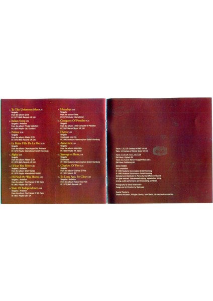 Vangelis ‎– Portraits (So Long Ago, So Clear)