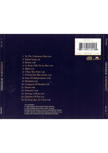 Vangelis ‎– Portraits (So Long Ago, So Clear)