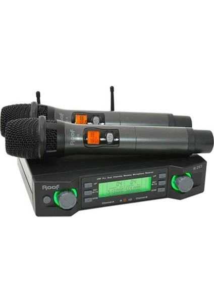 R-203 El+ El Uhf Band 2 Kanal Kablosuz Mikrofon