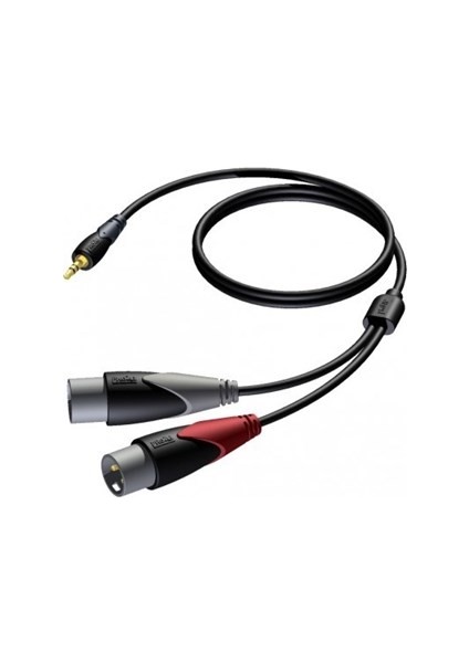 Cla712 3.5 Mm Stereo Erkek Jack - Çift Xlr Erkek Jacklı Ses Kablosu - 3 Metre