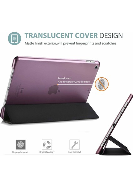 Fujimax Apple ipad 8. Nesil 10.2 inç A2428 A2429 A2430 A2270 Seri Uyku Modlu Sert P.C Yatay Standlı Smart Kılıf