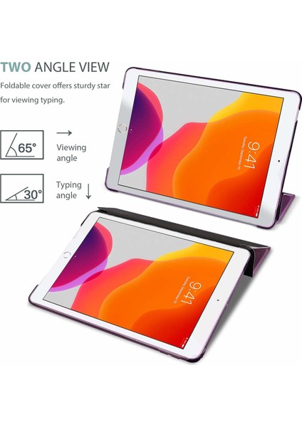 Fujimax Apple ipad 8. Nesil 10.2 inç A2428 A2429 A2430 A2270 Seri Uyku Modlu Sert P.C Yatay Standlı Smart Kılıf