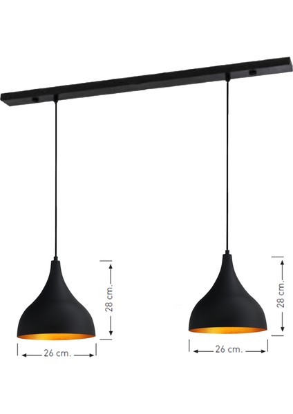 Ikili Uzun Siyah Sarkıt Avize fırsatları