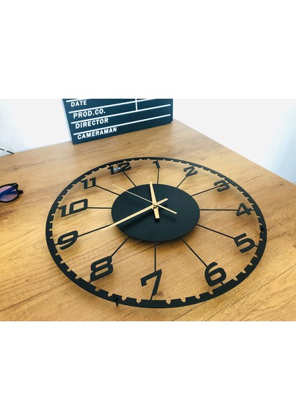 Dekoratif Türkçe Rakamlı Metal Duvar Saati ÇAP:45CM modelleri