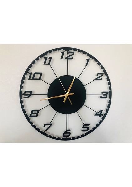 Dekoratif Türkçe Rakamlı Metal Duvar Saati ÇAP:45CM indirimleri