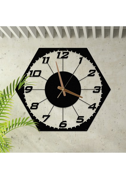 Dekoratif Türkçe Rakamlı Metal Duvar Saati ÖLÇÜ:45X39CM