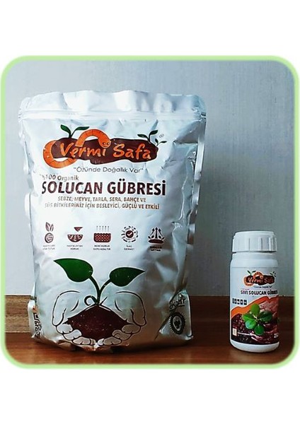 Organik Solucan Gübresi 250 ml Sıvı ve 2kg Katı