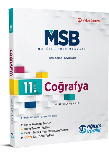 Eğitim Vadisi Yayınları 11.Sınıf Coğrafya Modüler Soru Bankası