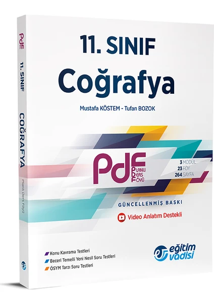 Eğitim Vadisi Yayınları 11.Sınıf PDF Coğrafya Video Anlatım Destekli