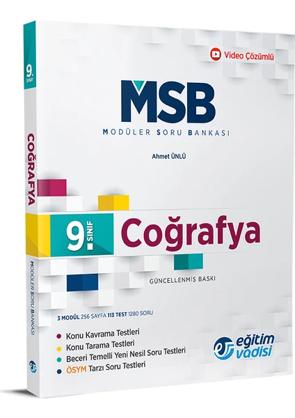 Eğitim Vadisi Yayınları 9.Sınıf Coğrafya Modüler Soru Bankası