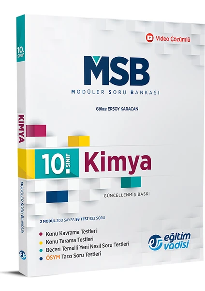 Eğitim Vadisi Yayınları 10.Sınıf Kimya Modüler Soru Bankası